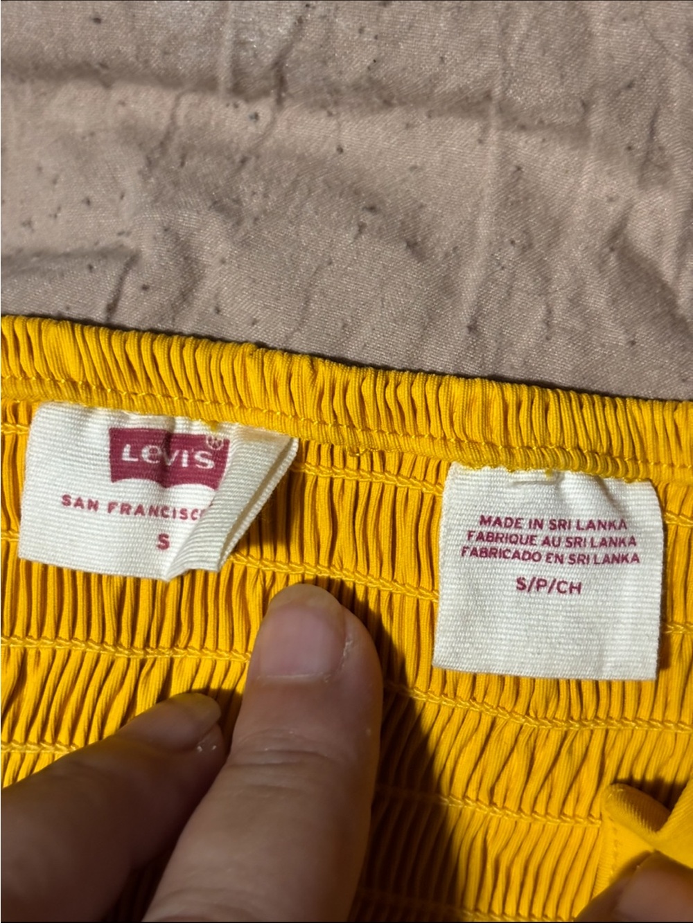 Women’s Levi’s Yellow Puff Sleeve Square Neck Top S - Picture 9 of 11